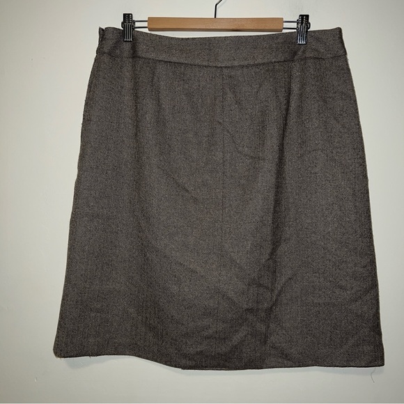 Women’s J Crew a line wool pleat pocket skirt size 12 side zip fully lined - Picture 4 of 7